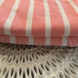 Scout Coral and White Striped Beach Towel. Price is for both!